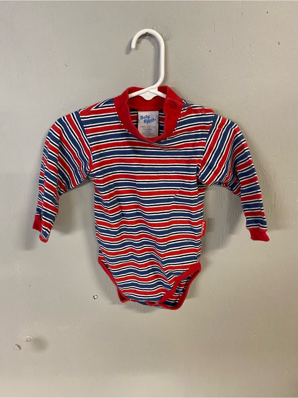 Baby B’ Gosh All In One Long Sleeve Onesie Striped , vintage